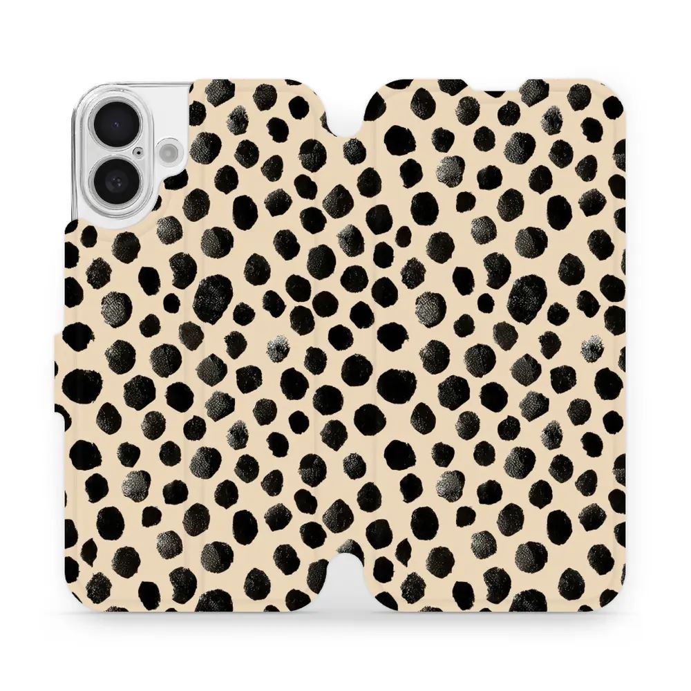 Flipové pouzdro Mobiwear - Apple iPhone 16 Plus - VA50S Černé puntíky