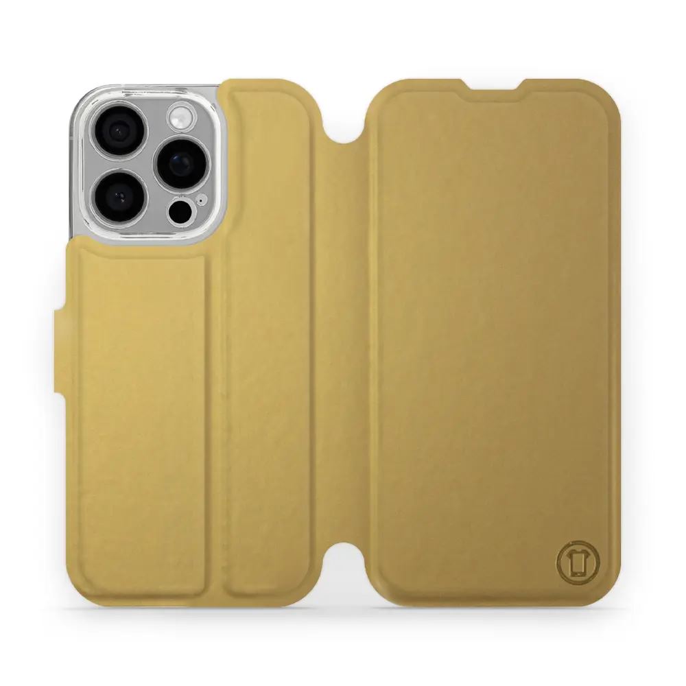 Flipové pouzdro Mobiwear - Apple iPhone 16 Pro - Zlatavé a šedé