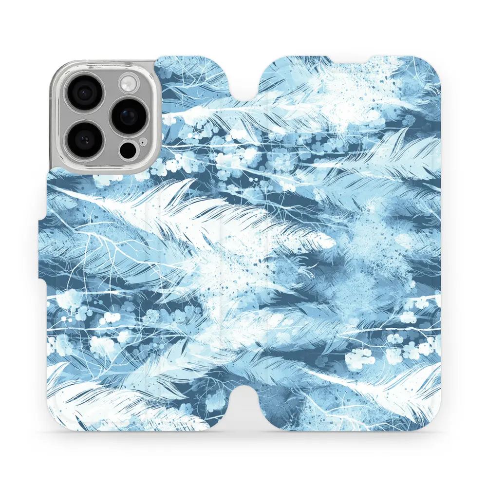 Flipové pouzdro Mobiwear - Apple iPhone 16 Pro - M058S Světle modrá horizontální pírka