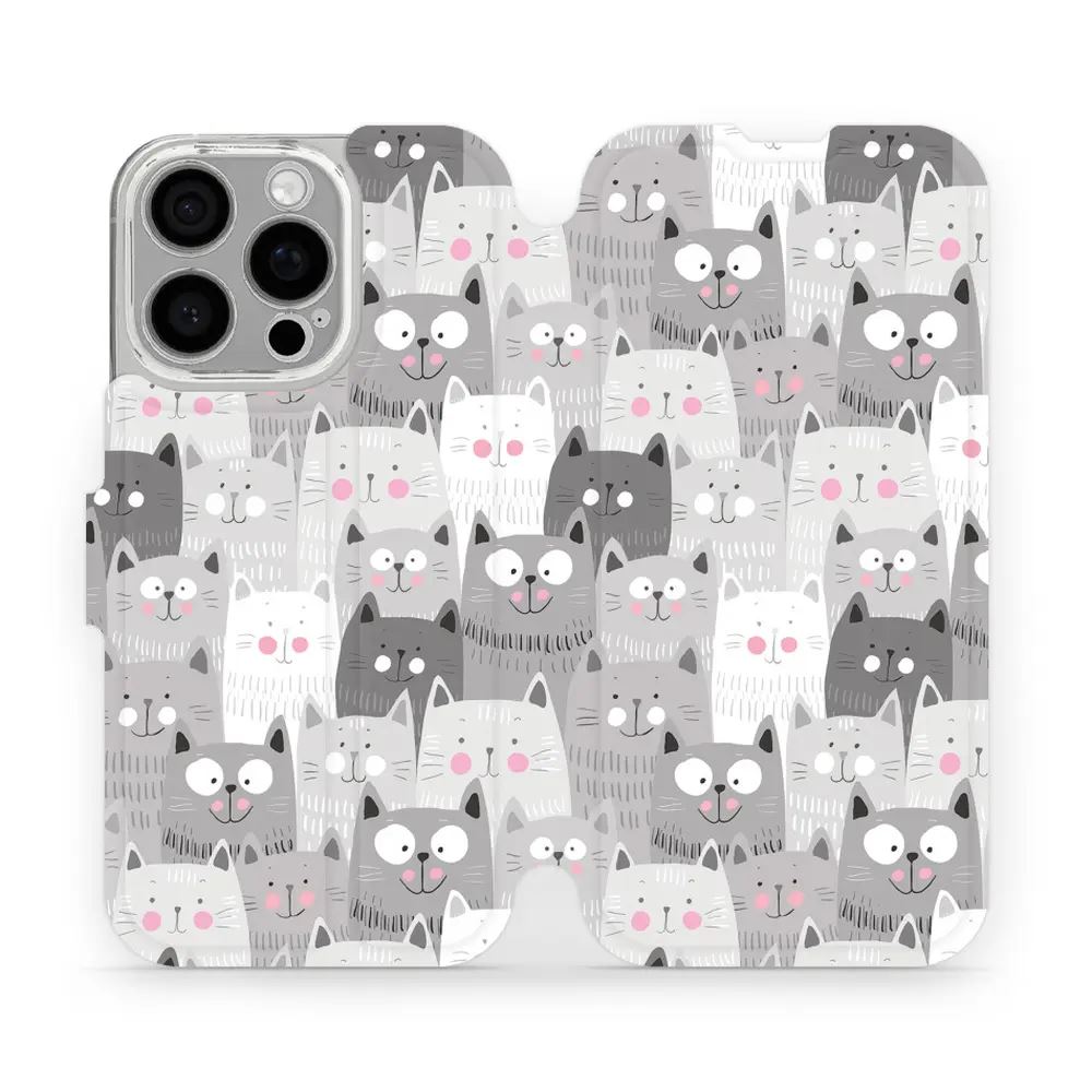 Flipové pouzdro Mobiwear - Apple iPhone 16 Pro - M099P Kočičky