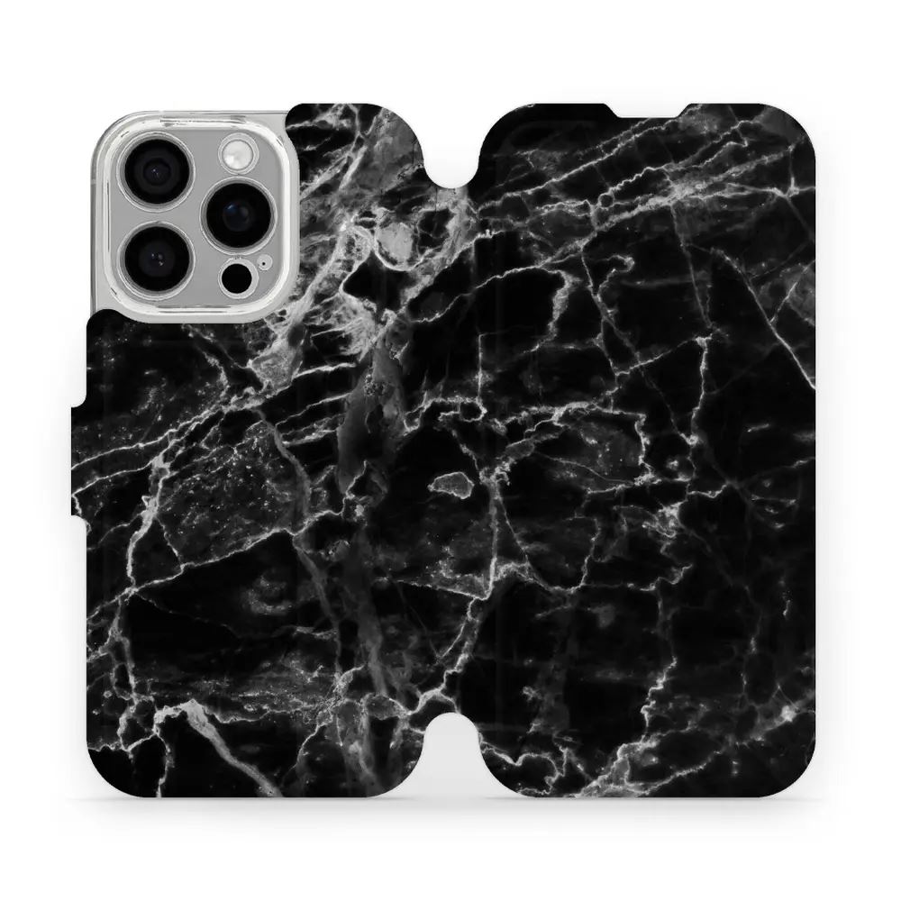 Flipové pouzdro Mobiwear - Apple iPhone 16 Pro - V056P Černý mramor