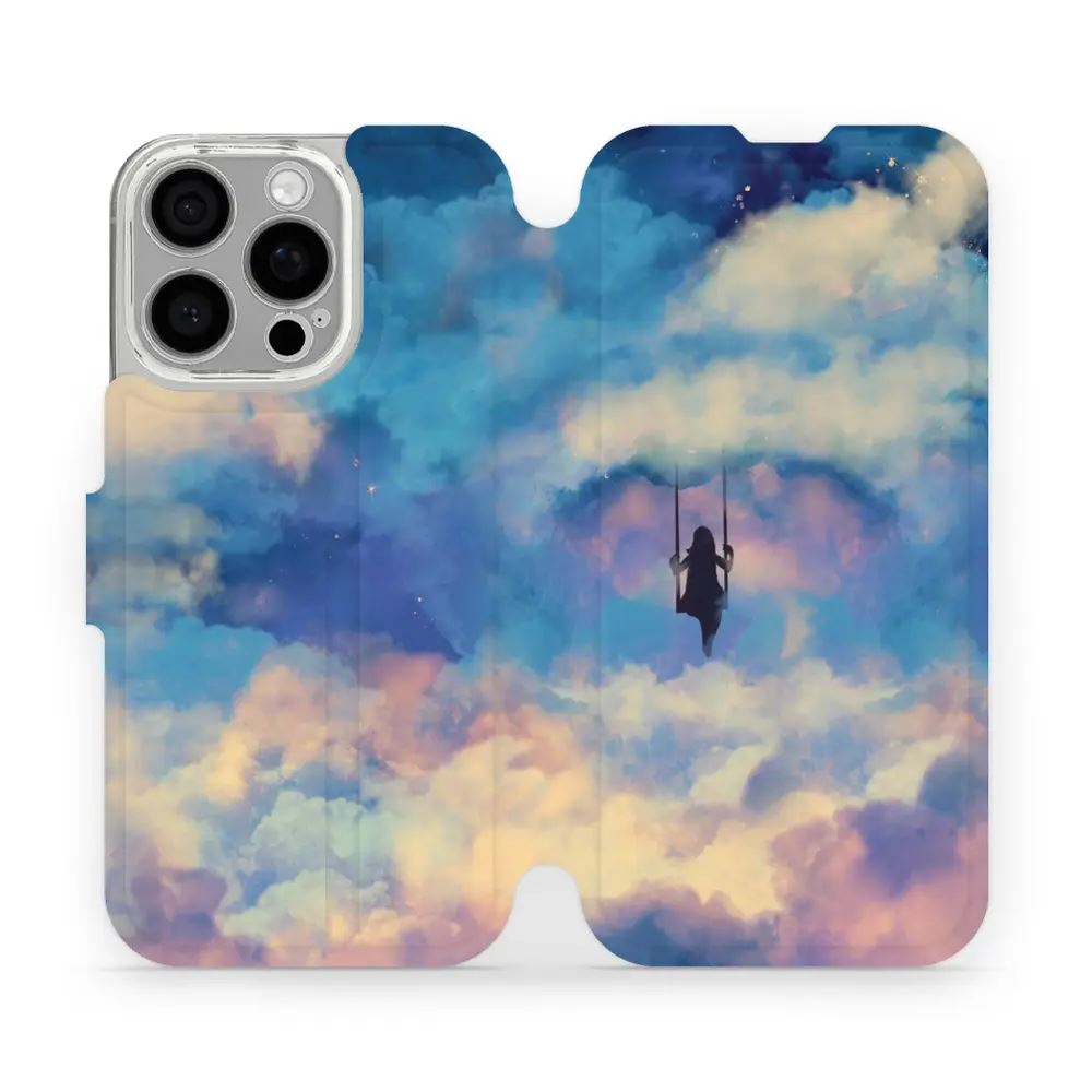 Flipové pouzdro Mobiwear - Apple iPhone 16 Pro - MR09S Dívka na houpačce v oblacích