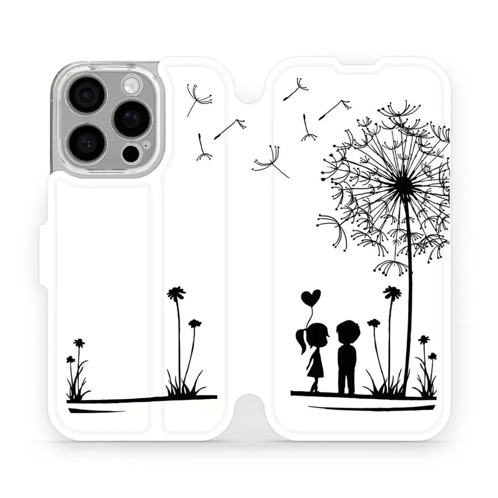 Flipové pouzdro Mobiwear - Apple iPhone 16 Pro - MH16P Dvojice s pampeliškou