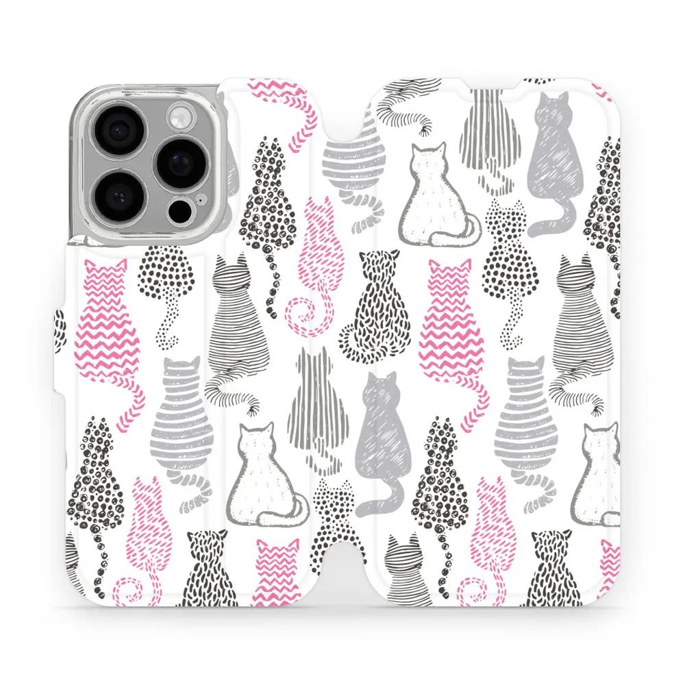 Flipové pouzdro Mobiwear - Apple iPhone 16 Pro - MX01S Kočičí zádíčka