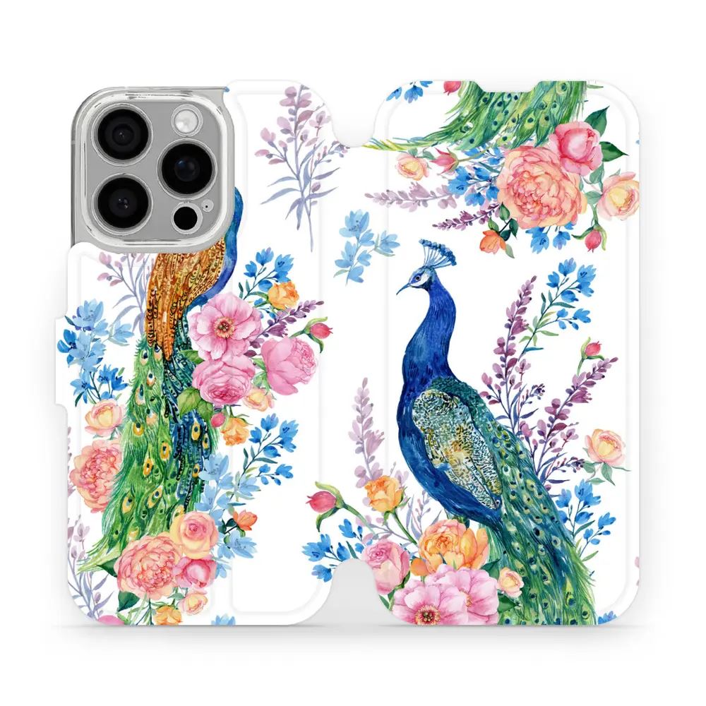 Flipové pouzdro Mobiwear - Apple iPhone 16 Pro - MX08S Pávi