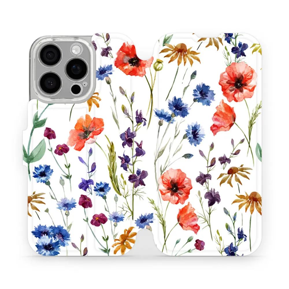 Flipové pouzdro Mobiwear - Apple iPhone 16 Pro - MP04S Luční kvítí