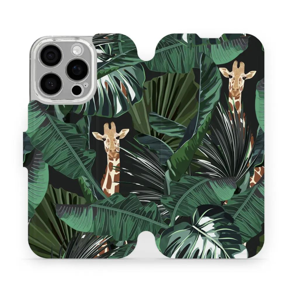 Flipové pouzdro Mobiwear - Apple iPhone 16 Pro - VP06P Žirafky