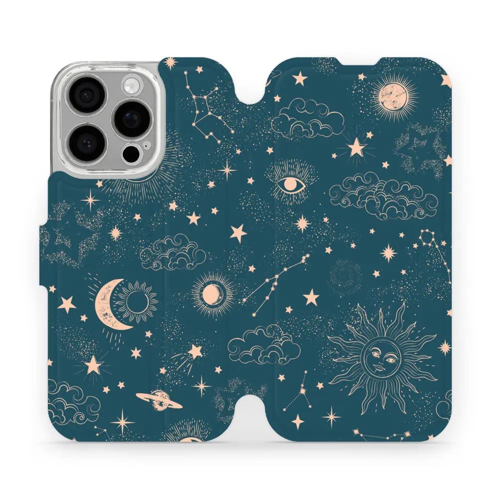 Flipové pouzdro Mobiwear - Apple iPhone 16 Pro - VP14S Magický vesmír