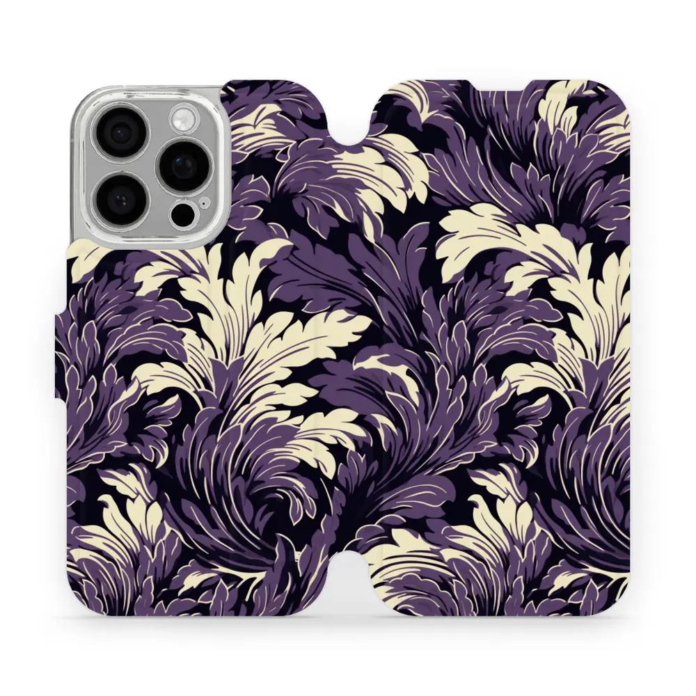 Flipové pouzdro Mobiwear - Apple iPhone 16 Pro - VA46S Fialové rostliny
