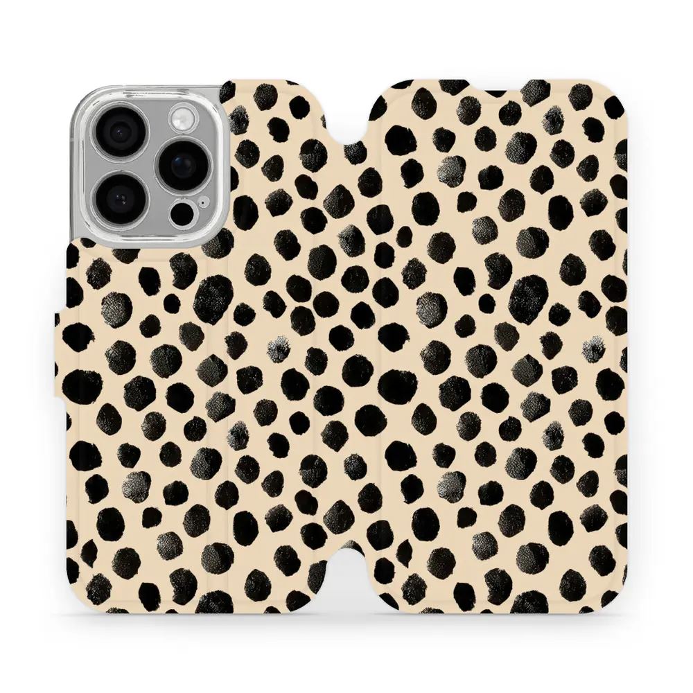 Flipové pouzdro Mobiwear - Apple iPhone 16 Pro - VA50S Černé puntíky