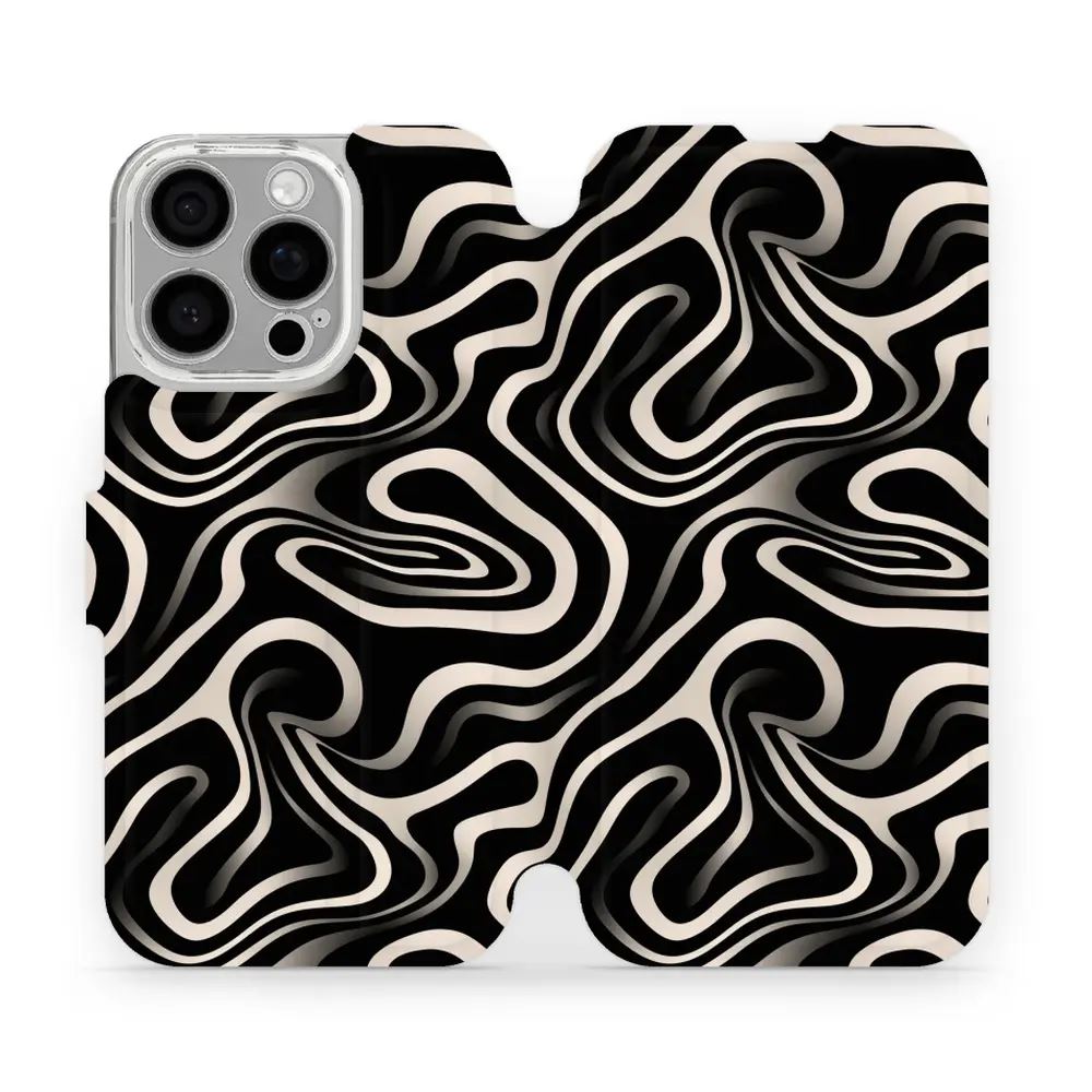 Flipové pouzdro Mobiwear - Apple iPhone 16 Pro - VA63S Vlnky a linky