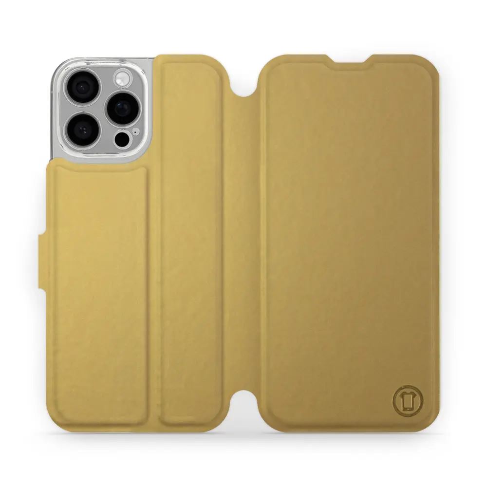 Flipové pouzdro Mobiwear - Apple iPhone 16 Pro Max - Zlatavé a šedé