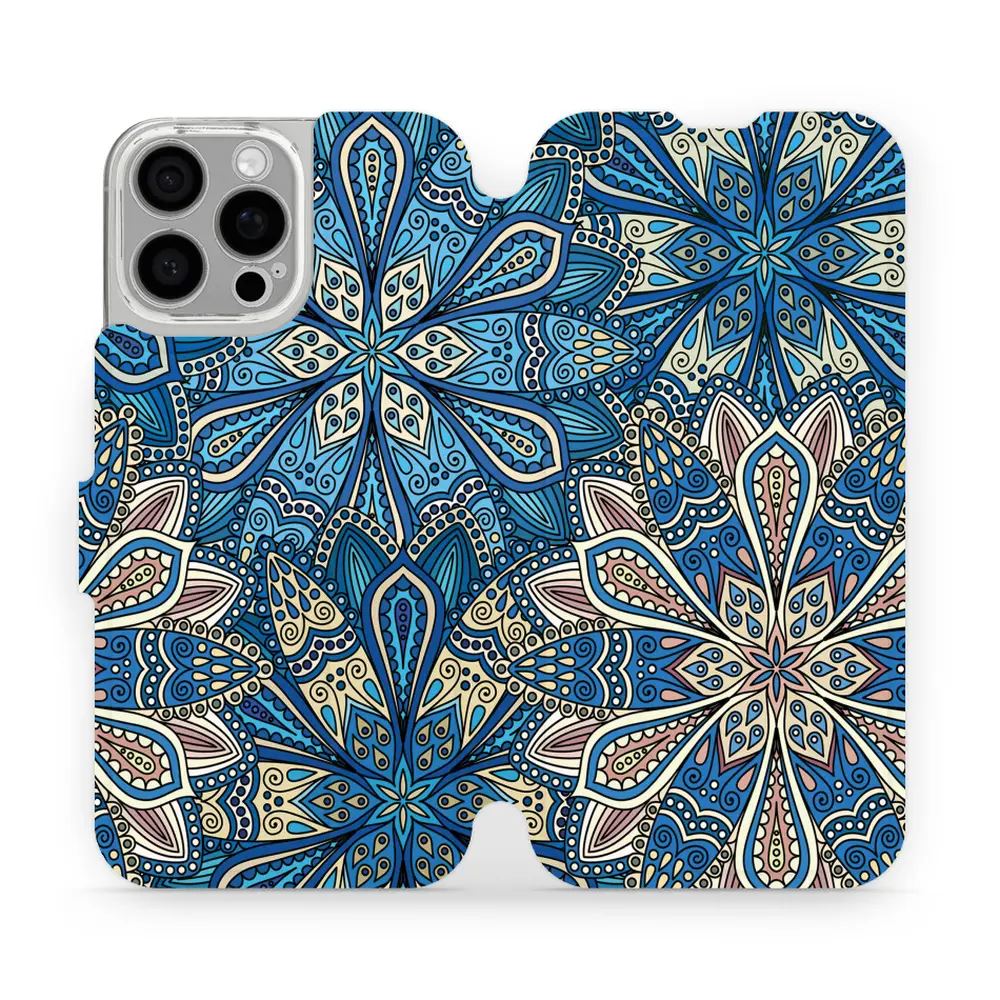 Flipové pouzdro Mobiwear - Apple iPhone 16 Pro Max - V108P Modré mandala květy