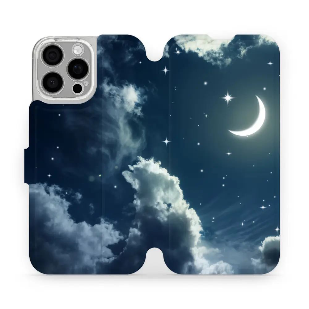 Flipové pouzdro Mobiwear - Apple iPhone 16 Pro Max - V145P Noční obloha s měsícem