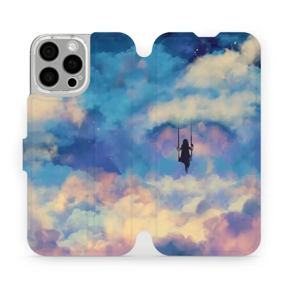 Flipové pouzdro Mobiwear - Apple iPhone 16 Pro Max - MR09S Dívka na houpačce v oblacích