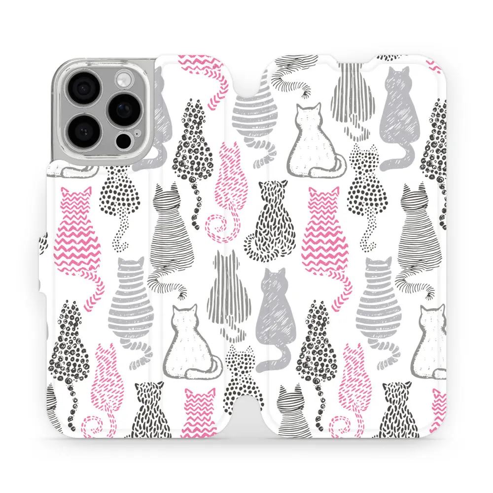 Flipové pouzdro Mobiwear - Apple iPhone 16 Pro Max - MX01S Kočičí zádíčka