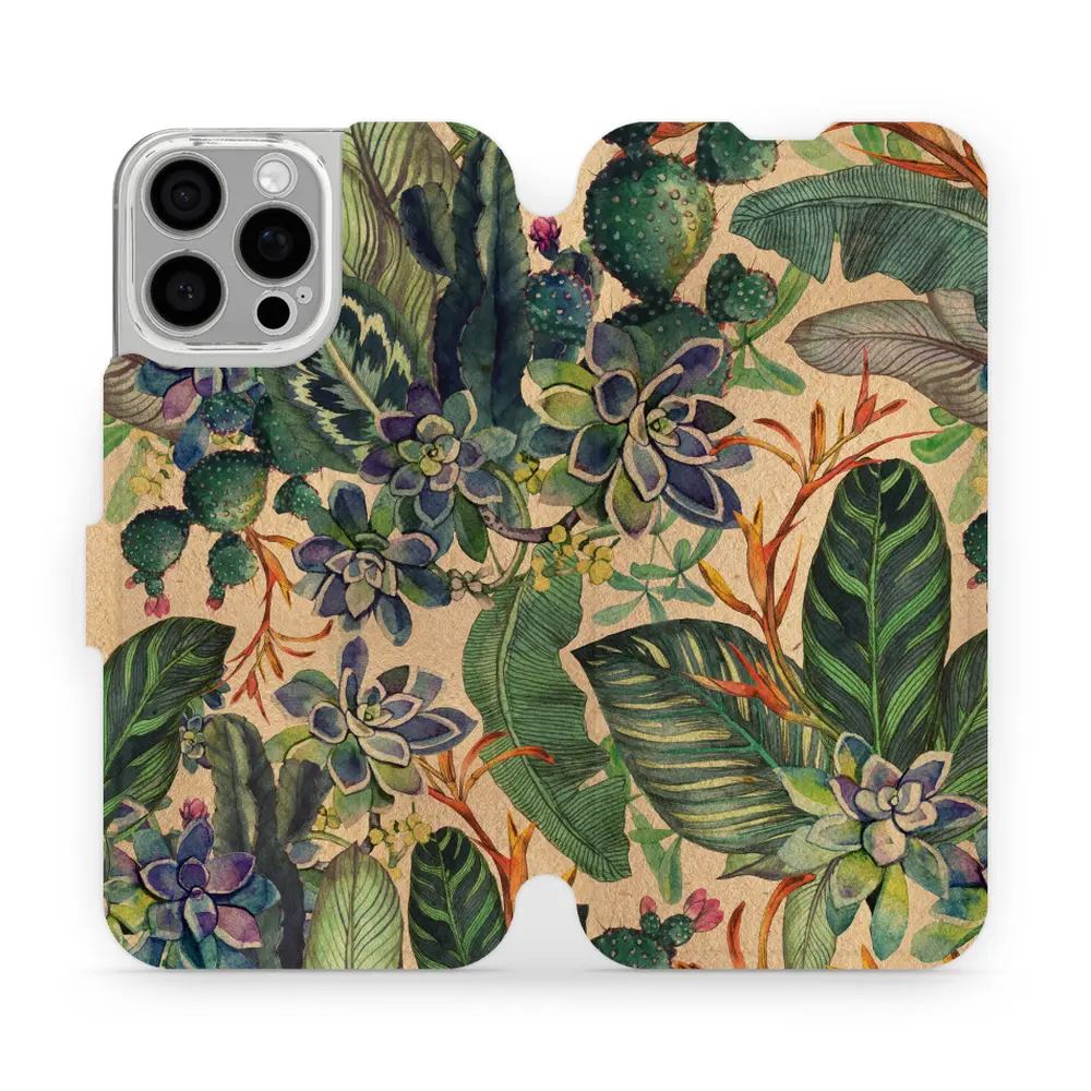 Flipové pouzdro Mobiwear - Apple iPhone 16 Pro Max - VP05S Sukulenty