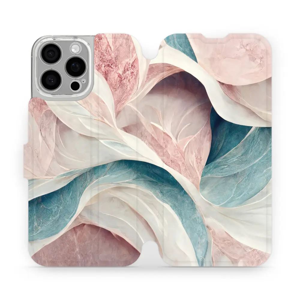 Flipové pouzdro Mobiwear - Apple iPhone 16 Pro Max - VP33S Růžový a zelenkavý mramor