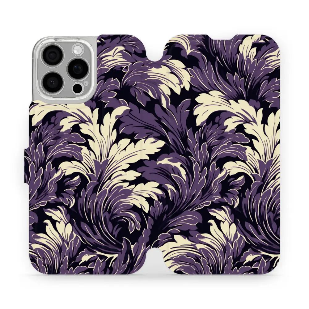 Flipové pouzdro Mobiwear - Apple iPhone 16 Pro Max - VA46S Fialové rostliny