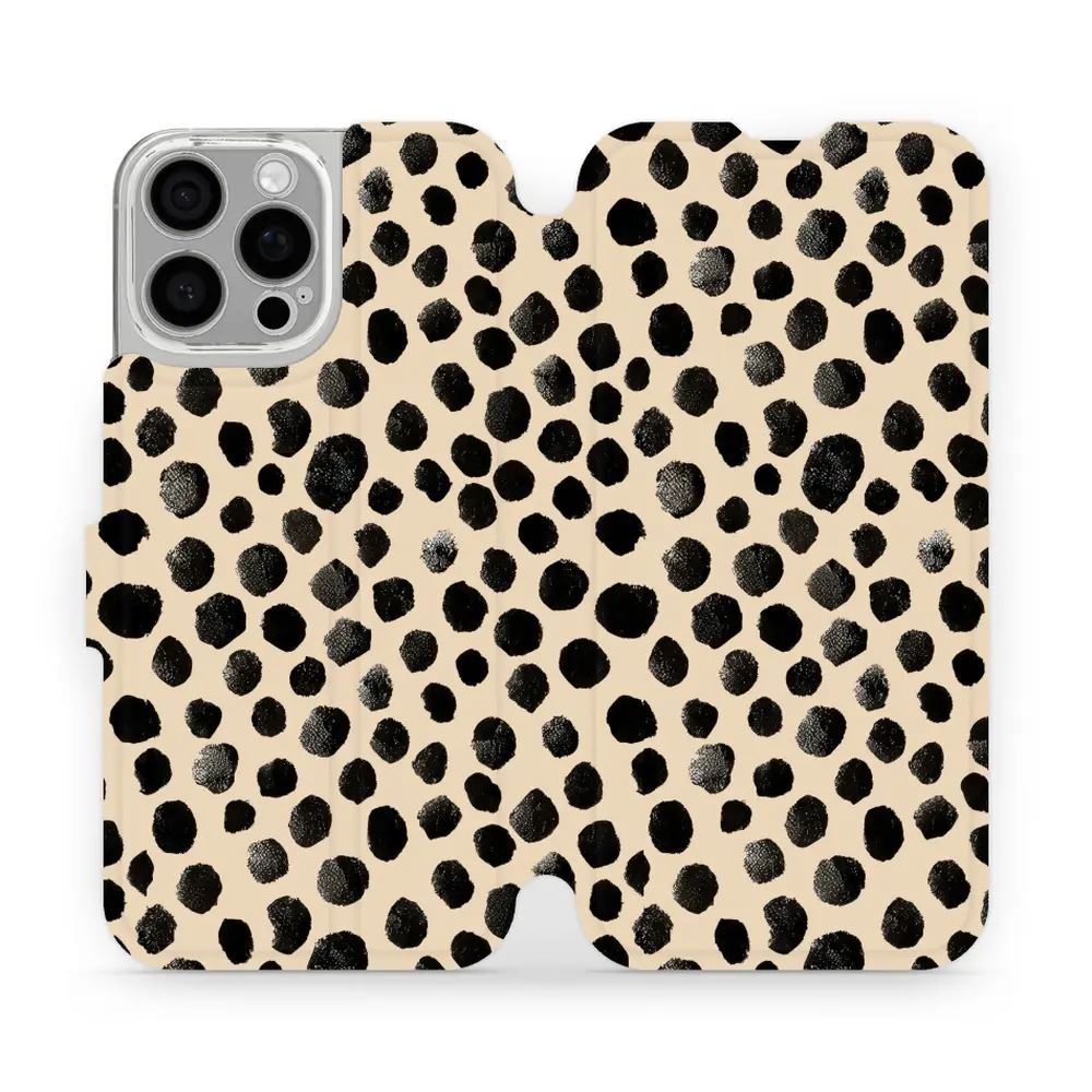 Flipové pouzdro Mobiwear - Apple iPhone 16 Pro Max - VA50S Černé puntíky