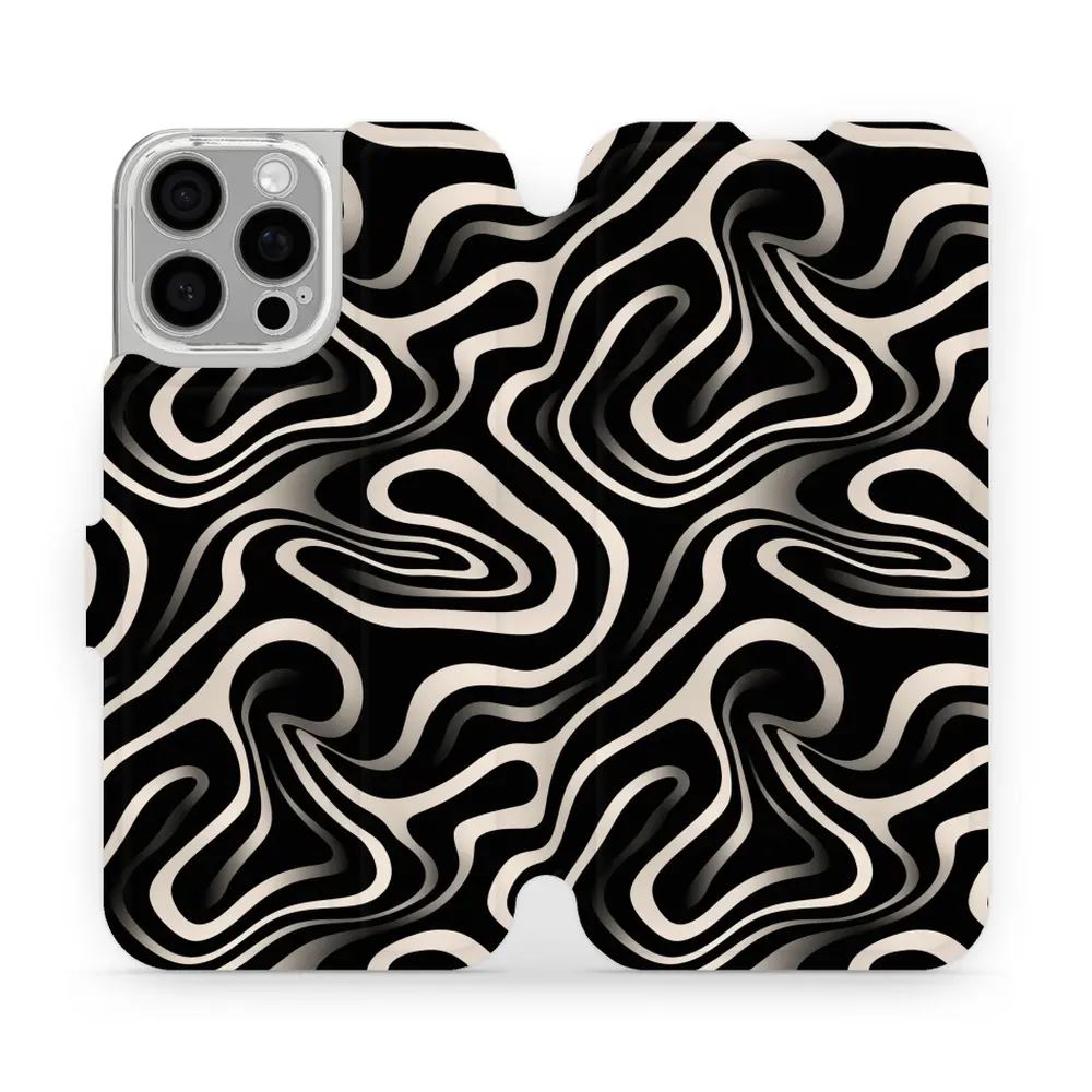 Flipové pouzdro Mobiwear - Apple iPhone 16 Pro Max - VA63S Vlnky a linky
