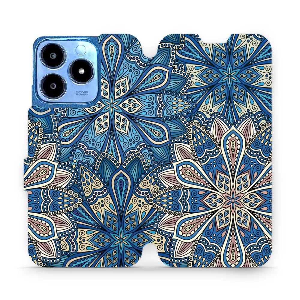 Flipové pouzdro Mobiwear - Realme C63 - V108P Modré mandala květy