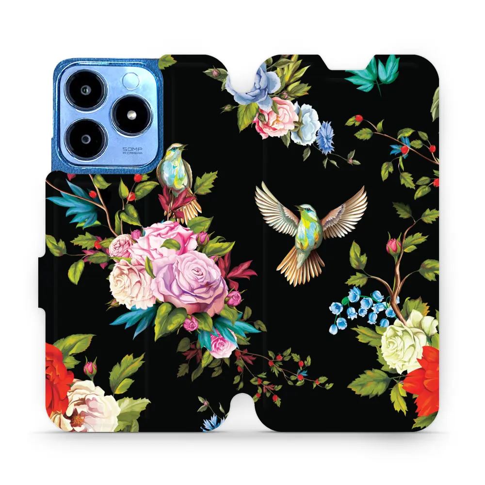 Flipové pouzdro Mobiwear - Realme C63 - VD09S Ptáčci a květy