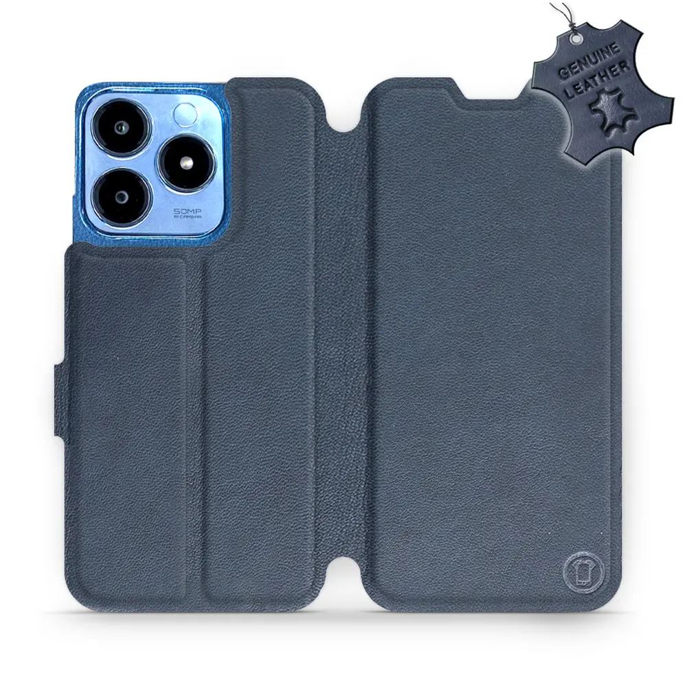 Kožené flip pouzdro Mobiwear - Realme C63 - Modré