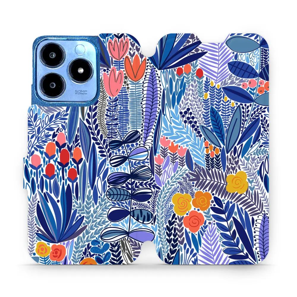 Flipové pouzdro Mobiwear - Realme C63 - MP03P Modrá květena