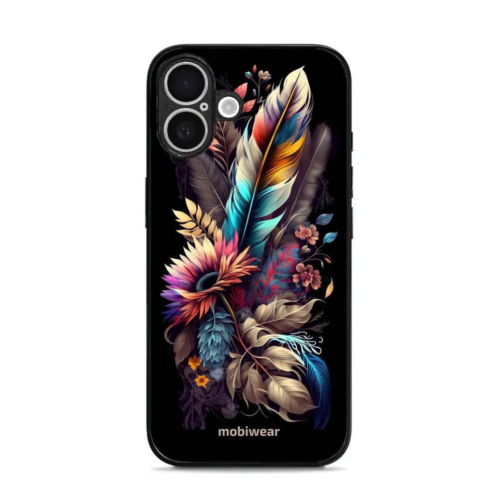 Lesklý kryt Mobiwear Glossy - Apple iPhone 16 - G011G Kytice s pírkem