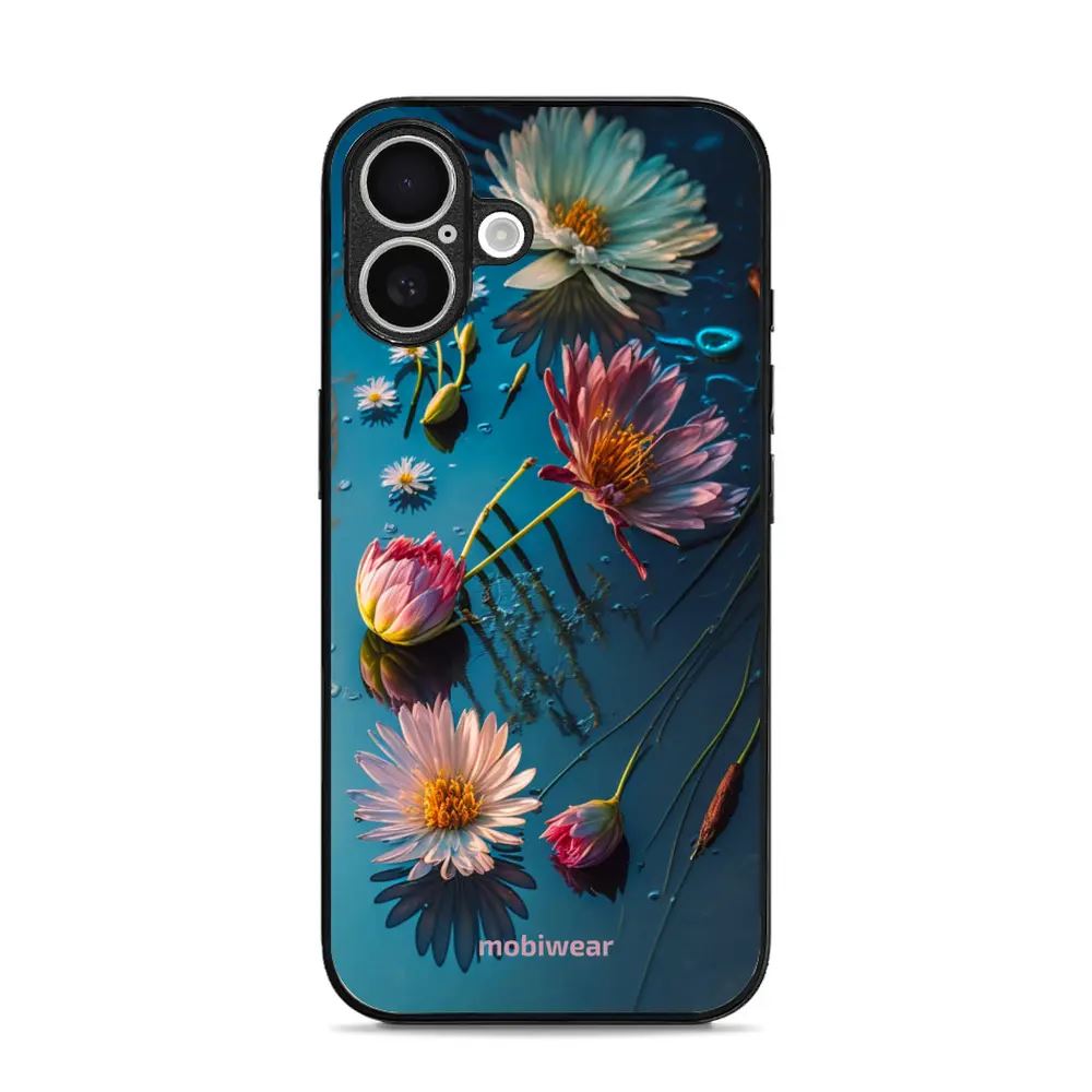 Lesklý kryt Mobiwear Glossy - Apple iPhone 16 - G013G Květy na hladině