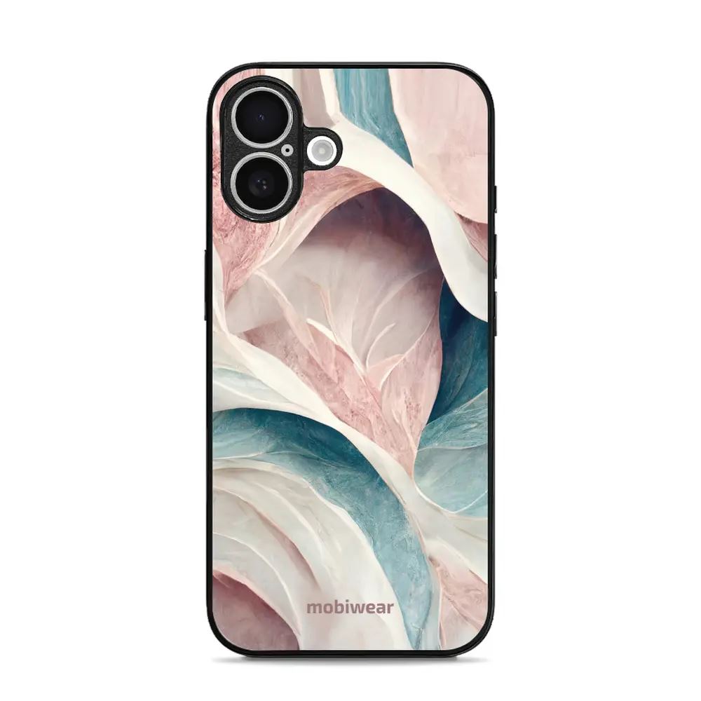 Lesklý kryt Mobiwear Glossy - Apple iPhone 16 - G026G - Růžový a zelenkavý mramor