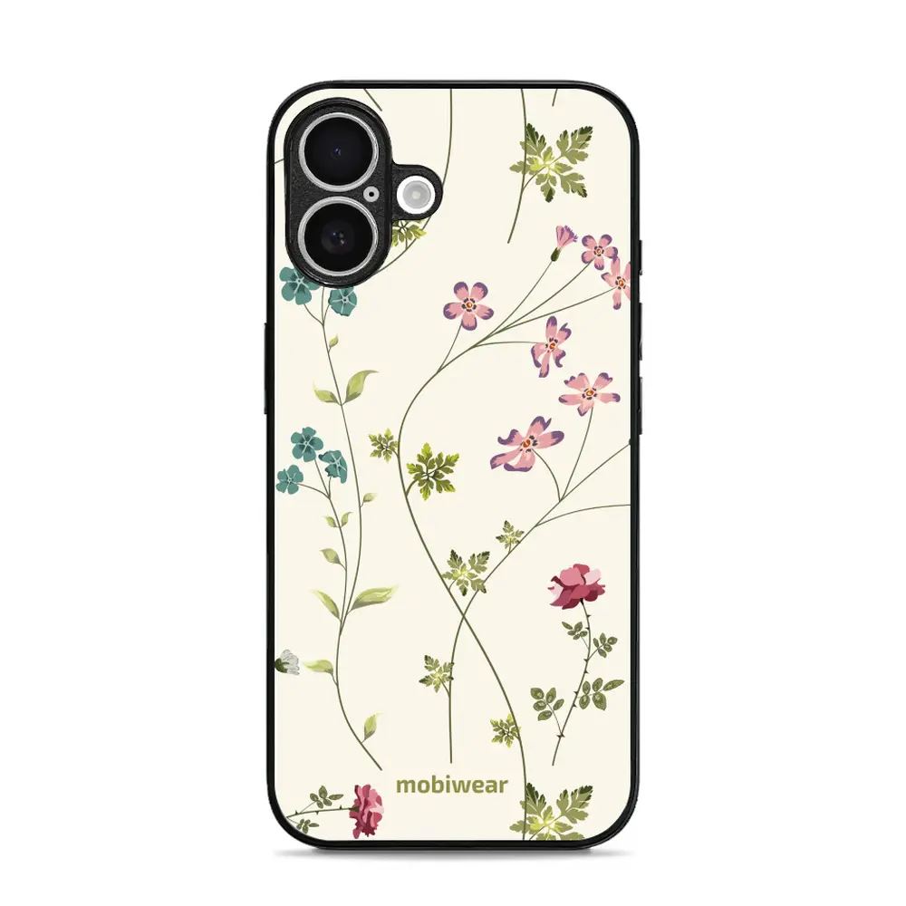 Lesklý kryt Mobiwear Glossy - Apple iPhone 16 - G035G - Tenké rostlinky s květy
