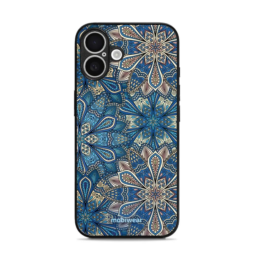 Lesklý kryt Mobiwear Glossy - Apple iPhone 16 - G038G - Modré mandala květy