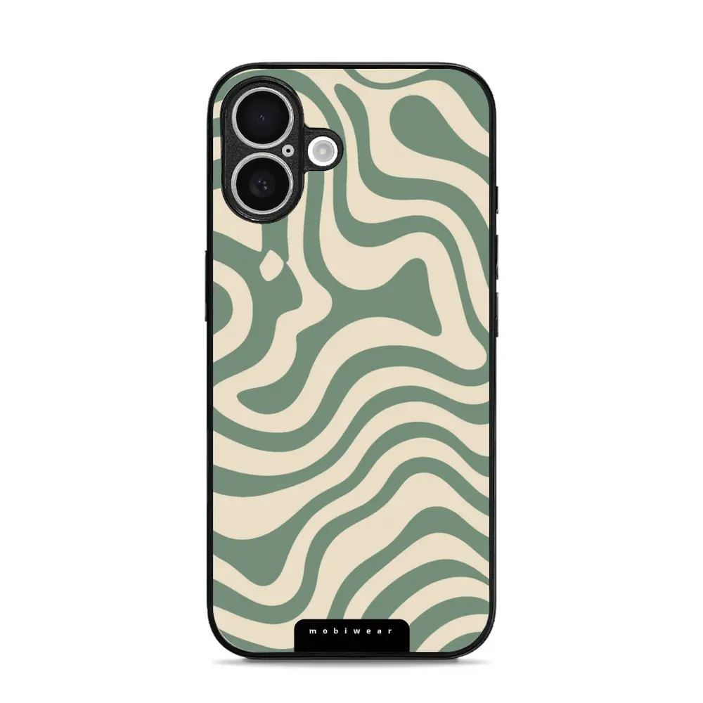 Lesklý kryt Mobiwear Glossy - Apple iPhone 16 - GA57G Zelené a béžové zkrouceniny