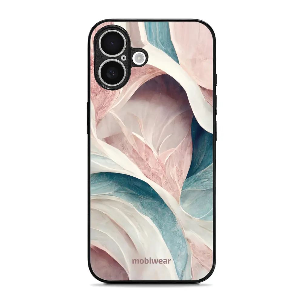 Lesklý kryt Mobiwear Glossy - Apple iPhone 16 Plus - G026G - Růžový a zelenkavý mramor