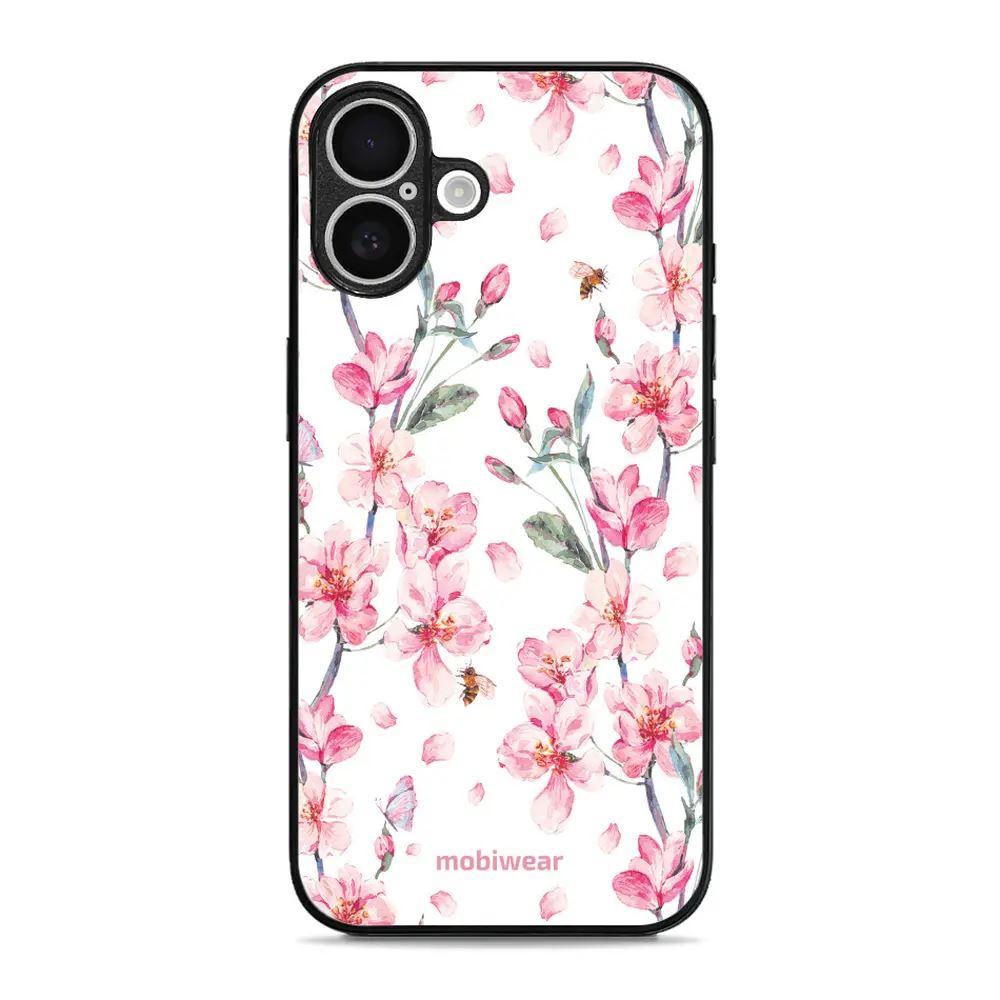 Lesklý kryt Mobiwear Glossy - Apple iPhone 16 Plus - G033G - Růžové květy