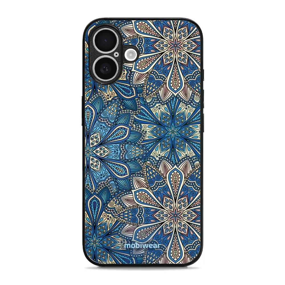 Lesklý kryt Mobiwear Glossy - Apple iPhone 16 Plus - G038G - Modré mandala květy