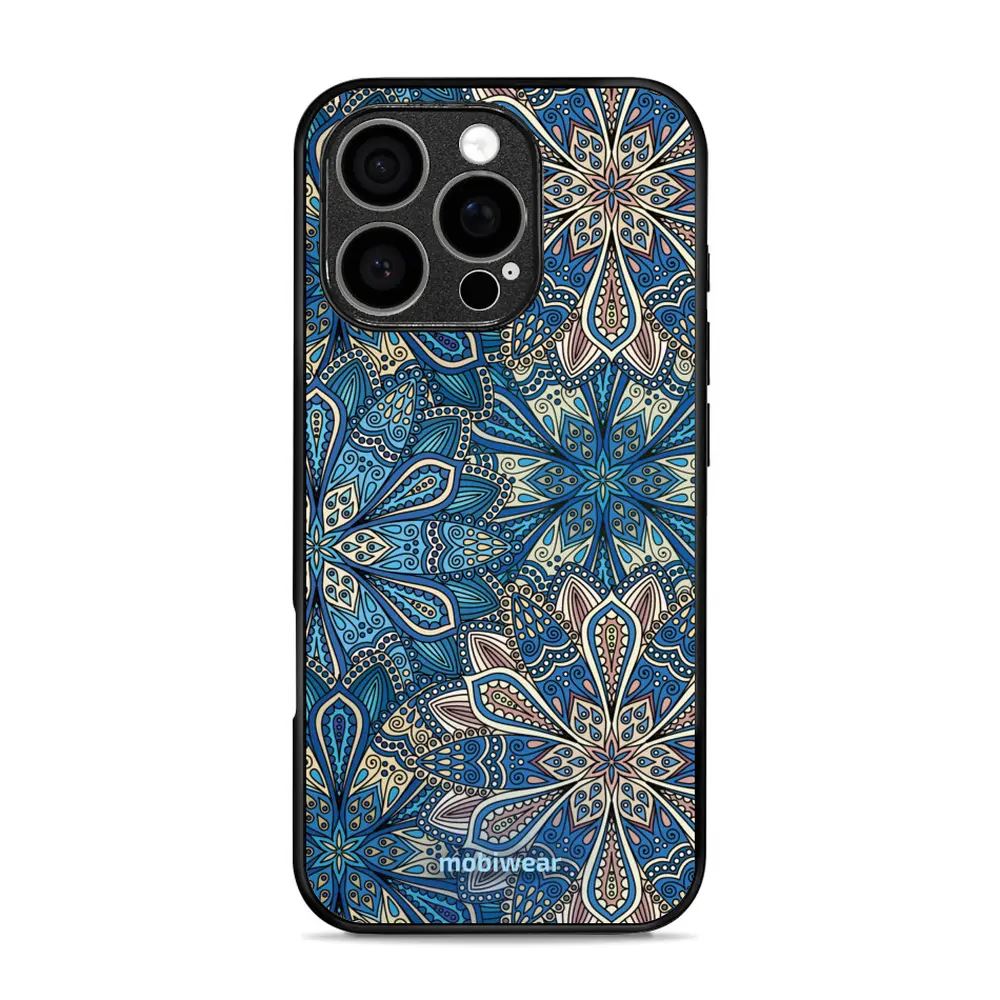 Lesklý kryt Mobiwear Glossy - Apple iPhone 16 Pro - G038G - Modré mandala květy