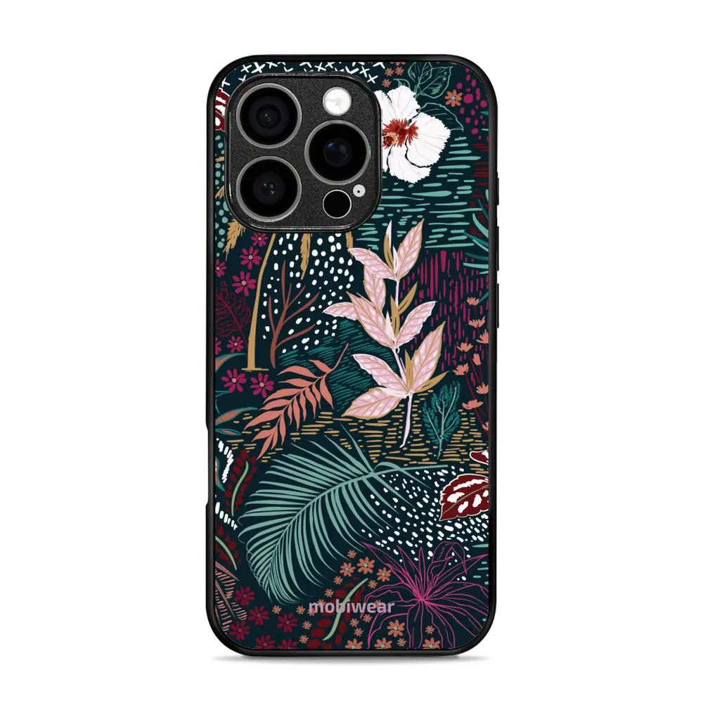 Lesklý kryt Mobiwear Glossy - Apple iPhone 16 Pro - G043G - Temná flóra