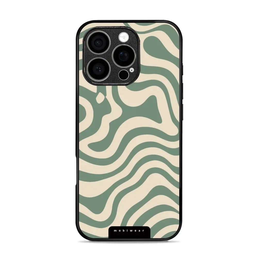 Lesklý kryt Mobiwear Glossy - Apple iPhone 16 Pro - GA57G Zelené a béžové zkrouceniny