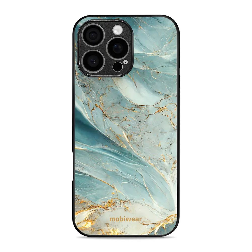 Lesklý kryt Mobiwear Glossy - Apple iPhone 16 Pro Max - G022G Zelenkavý a zlatavý mramor