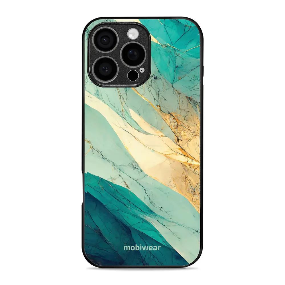 Lesklý kryt Mobiwear Glossy - Apple iPhone 16 Pro Max - G024G - Zlatavý a zelenkavý mramor