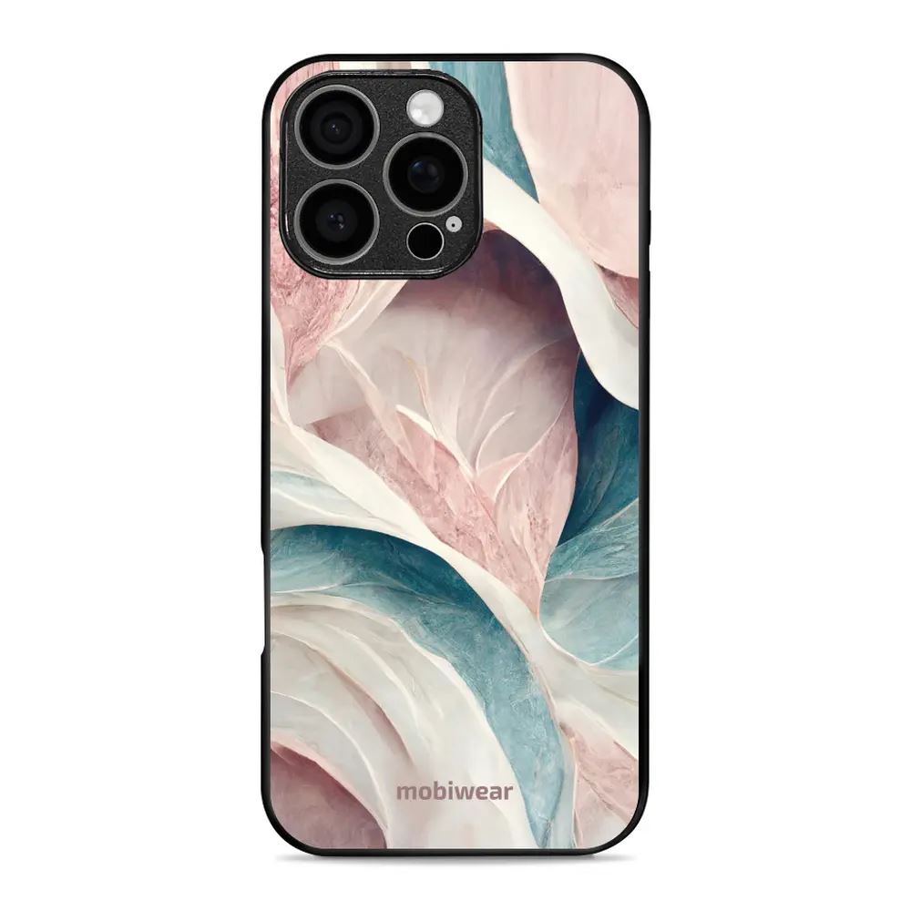 Lesklý kryt Mobiwear Glossy - Apple iPhone 16 Pro Max - G026G - Růžový a zelenkavý mramor