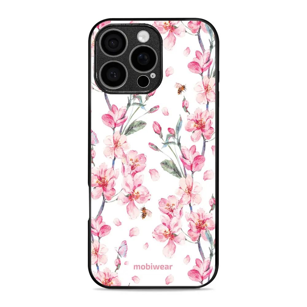 Lesklý kryt Mobiwear Glossy - Apple iPhone 16 Pro Max - G033G - Růžové květy