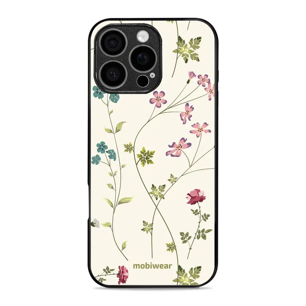 Lesklý kryt Mobiwear Glossy - Apple iPhone 16 Pro Max - G035G - Tenké rostlinky s květy