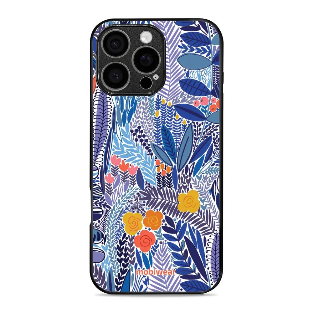 Lesklý kryt Mobiwear Glossy - Apple iPhone 16 Pro Max - G037G - Modrá květena