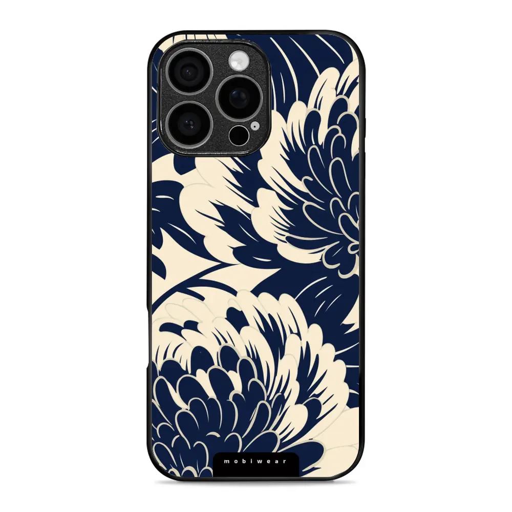 Lesklý kryt Mobiwear Glossy - Apple iPhone 16 Pro Max - GA40G Modré a béžové květy