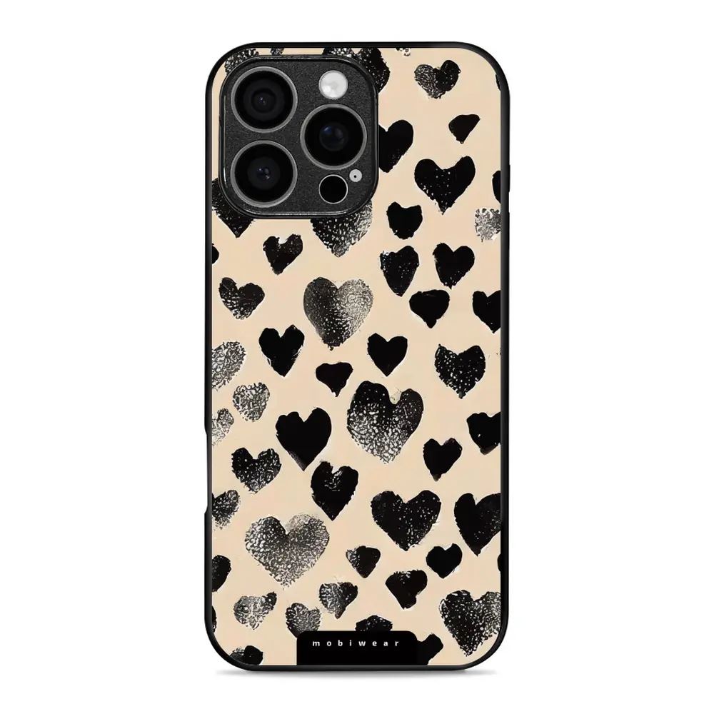 Lesklý kryt Mobiwear Glossy - Apple iPhone 16 Pro Max - GA51G Černá srdíčka