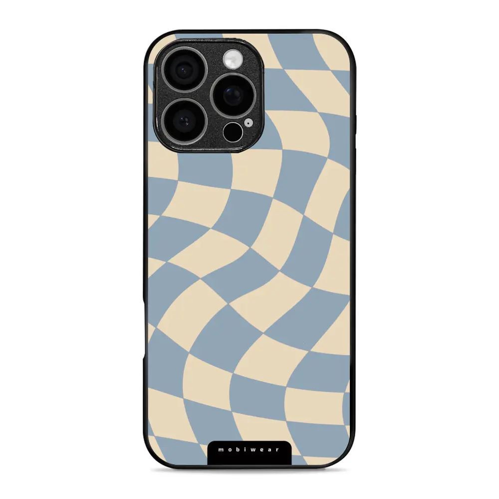 Lesklý kryt Mobiwear Glossy - Apple iPhone 16 Pro Max - GA59G Modrá a béžová šachovnice